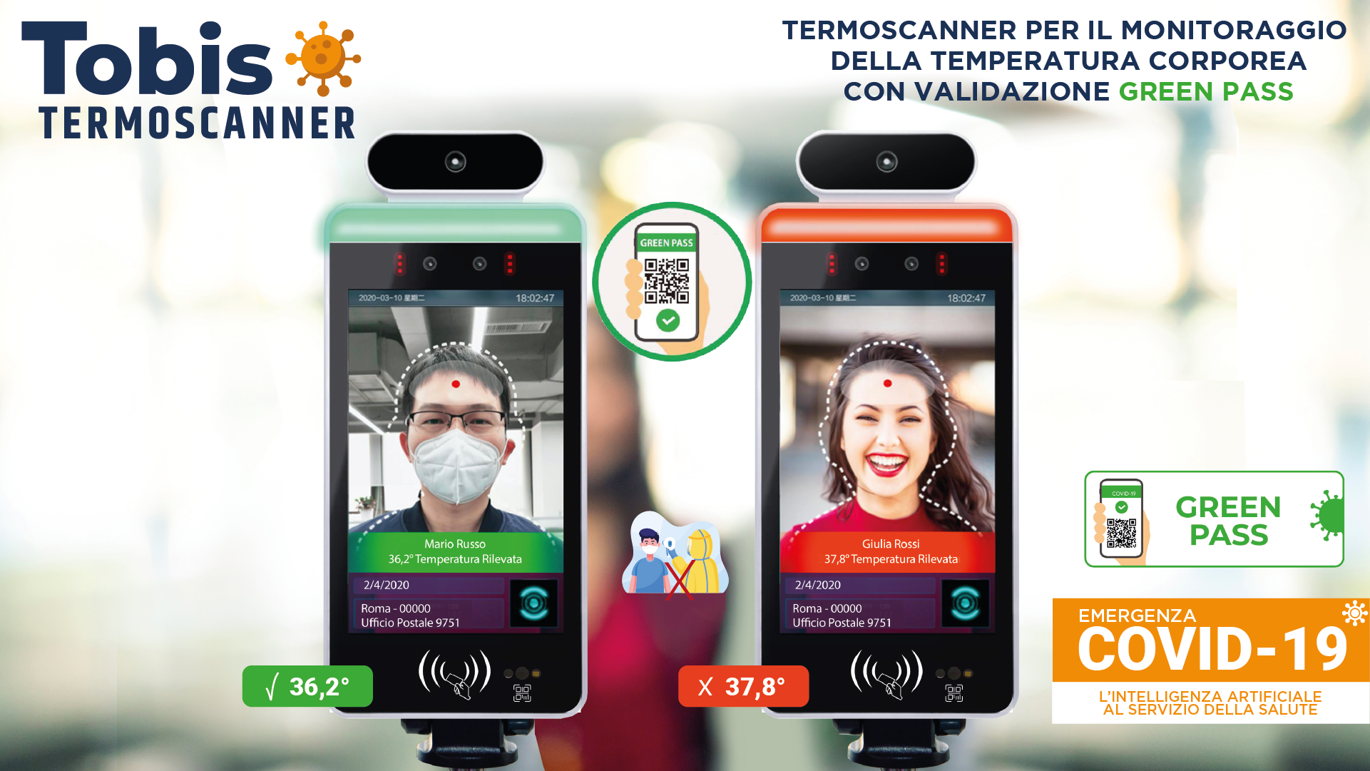 Termoscanner professionale totem e da banco